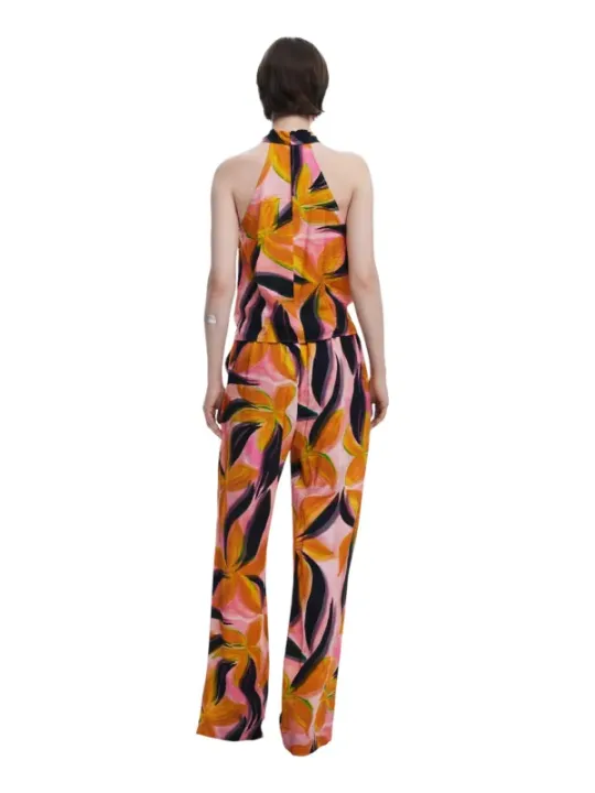 "Buntes Desigual Frühling-Sommer Top in Orange"