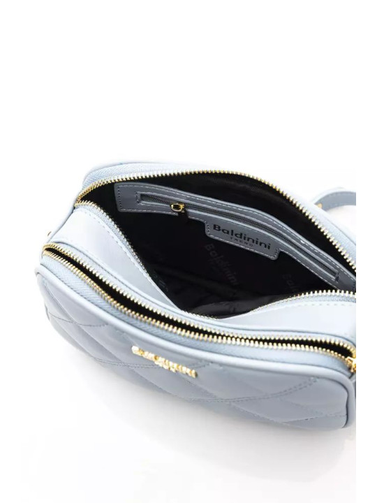 Shoulder Bags Elegant Light Blue Shoulder Bag with Golden Accents 190,00 € 2000050026508 | Planet-Deluxe