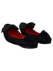 Flat Shoes Elegant Black Suede Ballet Flats 630,00 € 8058349067484 | Planet-Deluxe