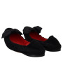 Flat Shoes Elegant Black Suede Ballet Flats 630,00 € 8058349067484 | Planet-Deluxe