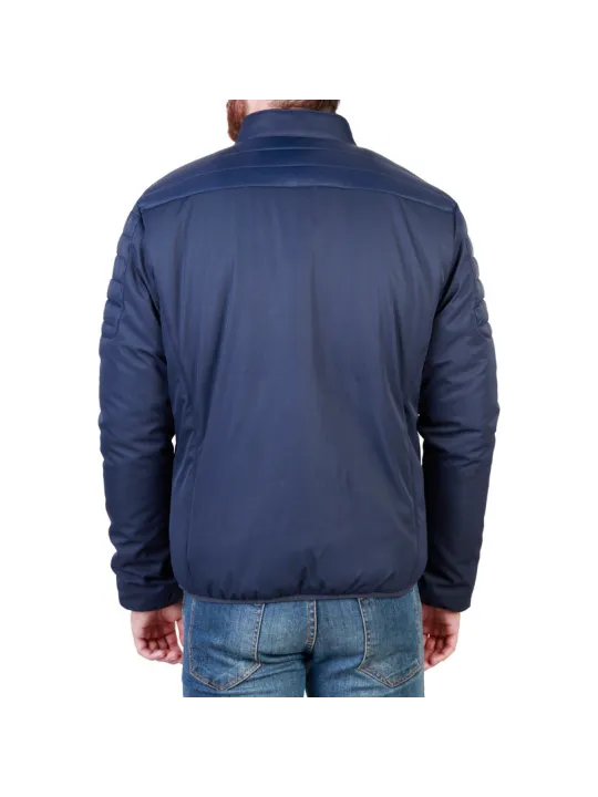 Blaue Sparco Jacke hintenansicht tragen