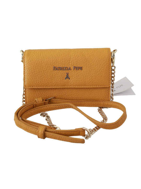 Shoulder Bags Chic Yellow Leather Shoulder Bag 220,00 € 7333413004499 | Planet-Deluxe