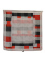 Scarves Elegant Silk Scarf in Gray Red Checkered 140,00 € 8032990454114 | Planet-Deluxe