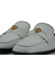 Flat Shoes Elegant White Leather Flat Slides 790,00 € 8052045810245 | Planet-Deluxe