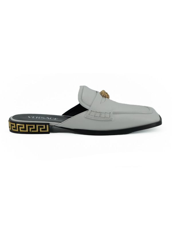 Flat Shoes Elegant White Leather Flat Slides 790,00 € 8052045810245 | Planet-Deluxe