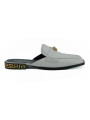 Flat Shoes Elegant White Leather Flat Slides 790,00 € 8052045810245 | Planet-Deluxe