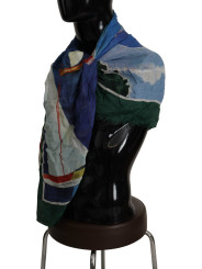 Scarves Elegant Multicolor Silk Blend Square Scarf 460,00 € 8058301886573 | Planet-Deluxe