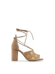 Braun Stern Sandalette mit Absatz