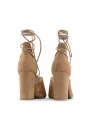 Braune Lederriemchen Sandalette mit Absatz