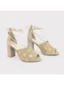 Taupe Wildleder Sandalette mit Sternen