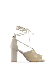 Taupe braune italienische Sandalette mit Absatz