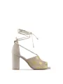 Taupe braune italienische Sandalette mit Absatz