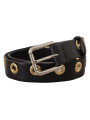 Belts Chic Black Leather Belt with Engraved Buckle 550,00 € 8058301888294 | Planet-Deluxe