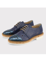 Blaue Lederschuhe Made in Italia