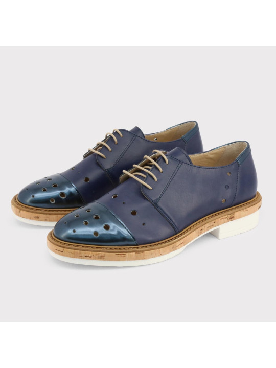 Blaue Lederschuhe Made in Italia