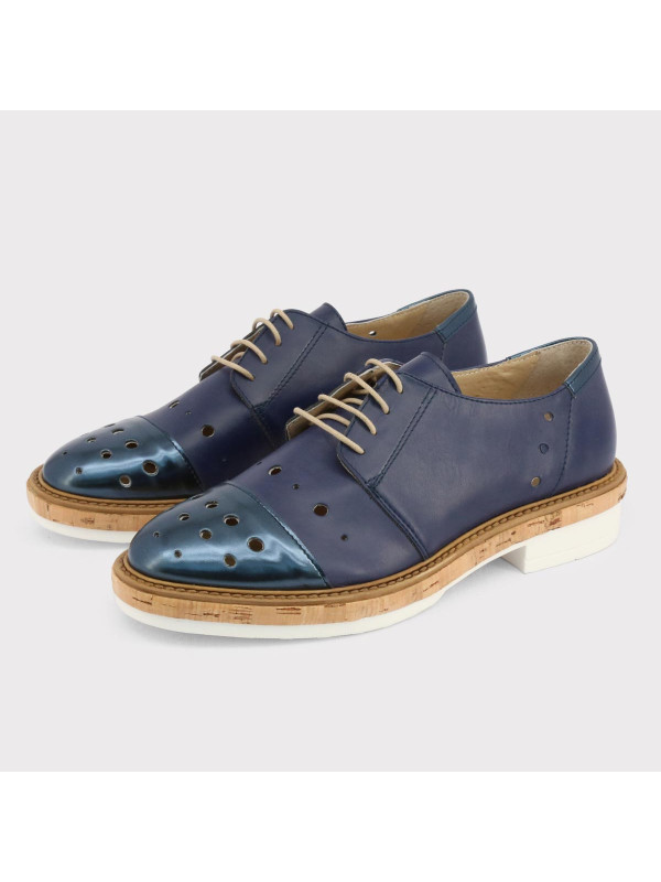 Blaue Lederschuhe Made in Italia