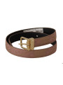 Belts Chic Rose Pink Leather Belt with Logo Buckle 910,00 € 8057155870011 | Planet-Deluxe