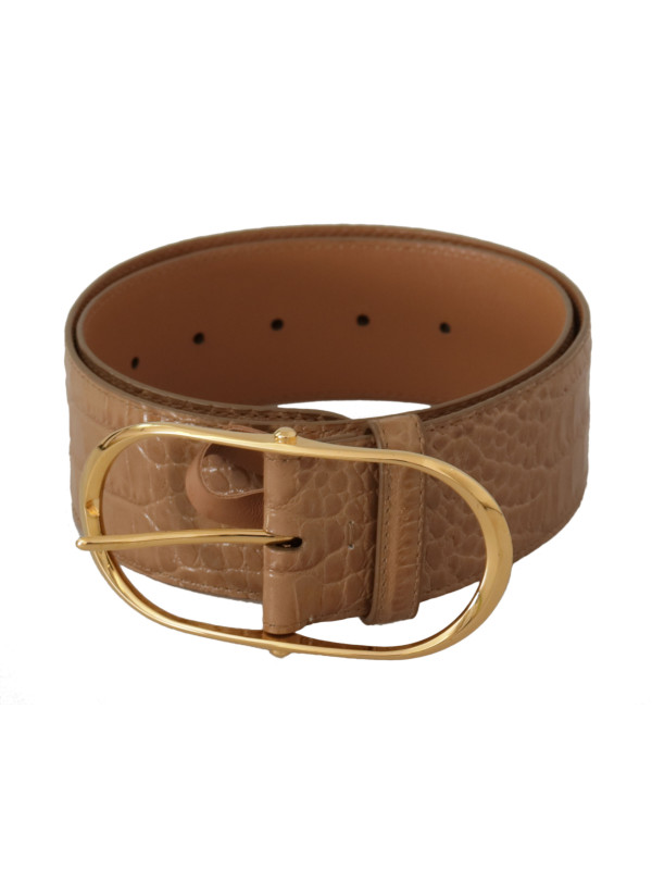 Belts Elegant Beige Leather Belt with Engraved Buckle 1.090,00 € 8057155021925 | Planet-Deluxe