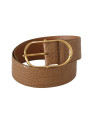 Belts Elegant Beige Leather Belt with Engraved Buckle 1.090,00 € 8057155021925 | Planet-Deluxe