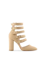 Braune Riemchen-High-Heels Made in Italien