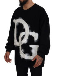 Sweaters Elegant Black Pullover Sweater 5.340,00 € 8057142196438 | Planet-Deluxe