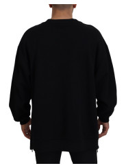 Sweaters Elegant Black Pullover Sweater 5.340,00 € 8057142196438 | Planet-Deluxe