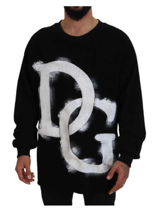 Sweaters Elegant Black Pullover Sweater 5.340,00 € 8057142196438 | Planet-Deluxe