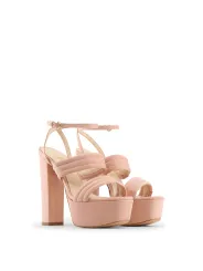 Rosa Sandalette mit Blockabsatz Italien