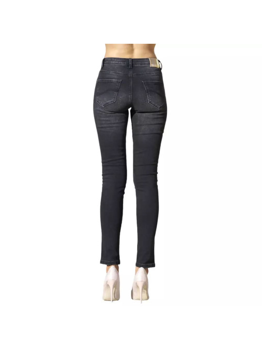 Jeans & Pants Chic Black Medium Waist Skinny Jeans 170,00 € 8050716295827 | Planet-Deluxe