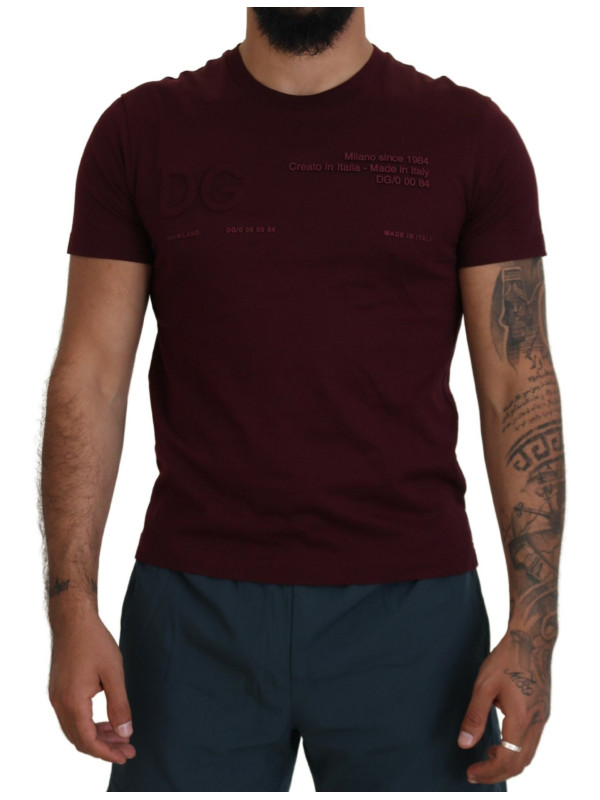 T-Shirts Elegant Maroon Crew Neck Casual Tee 1.370,00 € 8057142225527 | Planet-Deluxe