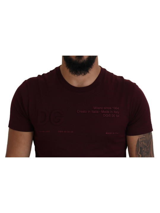 T-Shirts Elegant Maroon Crew Neck Casual Tee 1.370,00 € 8057142225527 | Planet-Deluxe