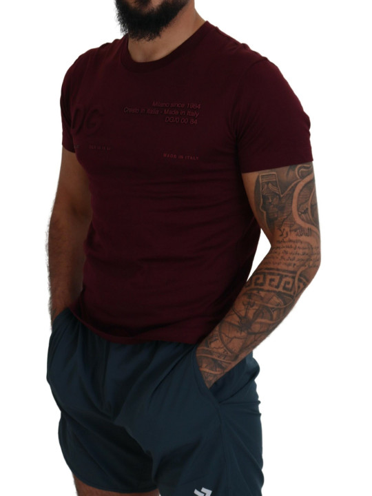 T-Shirts Elegant Maroon Crew Neck Casual Tee 1.370,00 € 8057142225527 | Planet-Deluxe