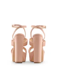 Rosa Nude Sandalette mit Absatz
