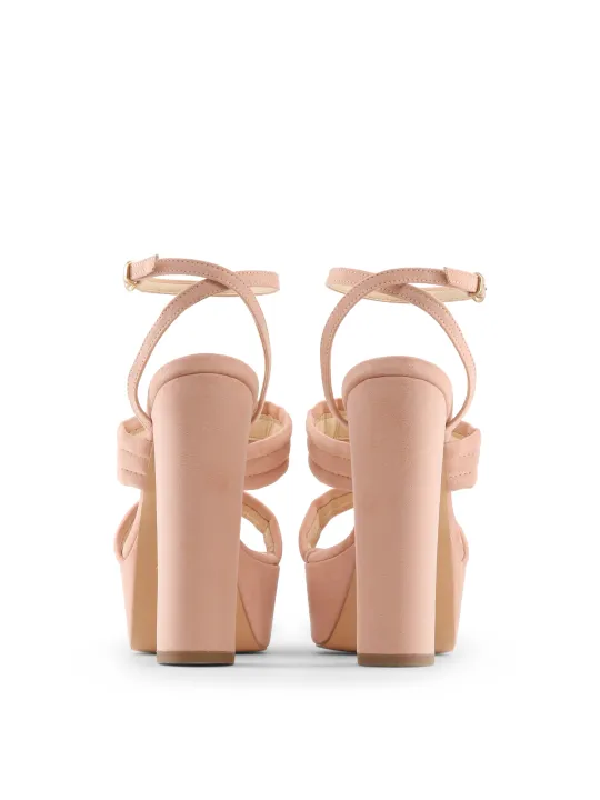Rosa Nude Sandalette mit Absatz