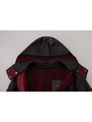 Jackets Elegant Hooded Parka Coat in Black and Bordeaux 6.040,00 € 8050249423582 | Planet-Deluxe