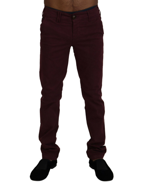 Jeans & Pants Maroon Skinny Fit Cotton Pants 440,00 € 7333413004260 | Planet-Deluxe