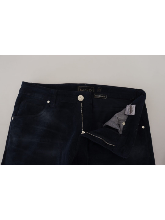 Jeans & Pants Chic Blue Straight Fit Corduroy Jeans 370,00 € 8058301881370 | Planet-Deluxe