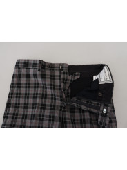 Jeans & Pants Elegant Gray Checked Gentleman's Chinos 330,00 € 7333413004239 | Planet-Deluxe