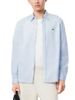 "Lacoste Azurblau Herren Langarmhemd aus Baumwolle"