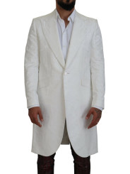Blazers Elegant White Floral Brocade Trench Coat 8.070,00 € 8054802150199 | Planet-Deluxe