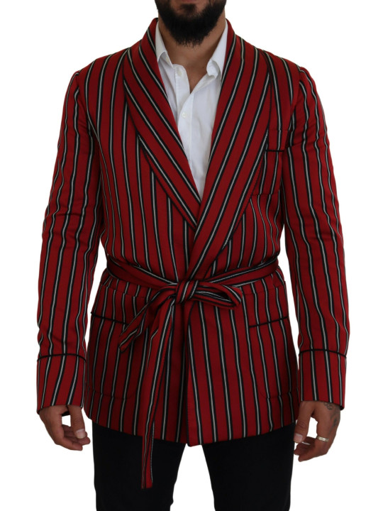 Blazers Elegant Red Striped Long Robe Luxury Wear 7.020,00 € 8053286763543 | Planet-Deluxe