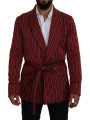 Blazers Elegant Red Striped Long Robe Luxury Wear 7.020,00 € 8053286763543 | Planet-Deluxe