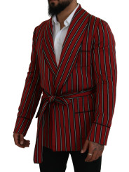 Blazers Elegant Red Striped Long Robe Luxury Wear 7.020,00 € 8053286763543 | Planet-Deluxe