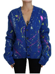 Sweaters Elegant Multicolor Splash Mohair Cardigan 5.400,00 € 8057142330269 | Planet-Deluxe