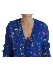 Sweaters Elegant Multicolor Splash Mohair Cardigan 5.400,00 € 8057142330269 | Planet-Deluxe
