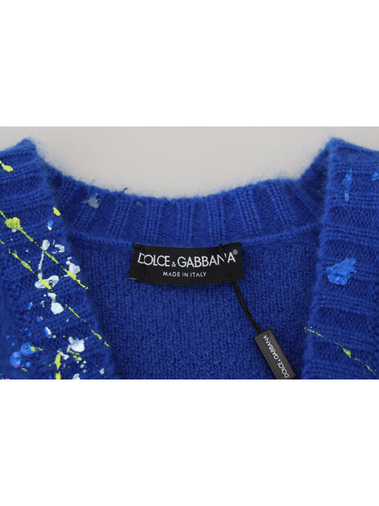 Sweaters Elegant Multicolor Splash Mohair Cardigan 5.400,00 € 8057142330269 | Planet-Deluxe
