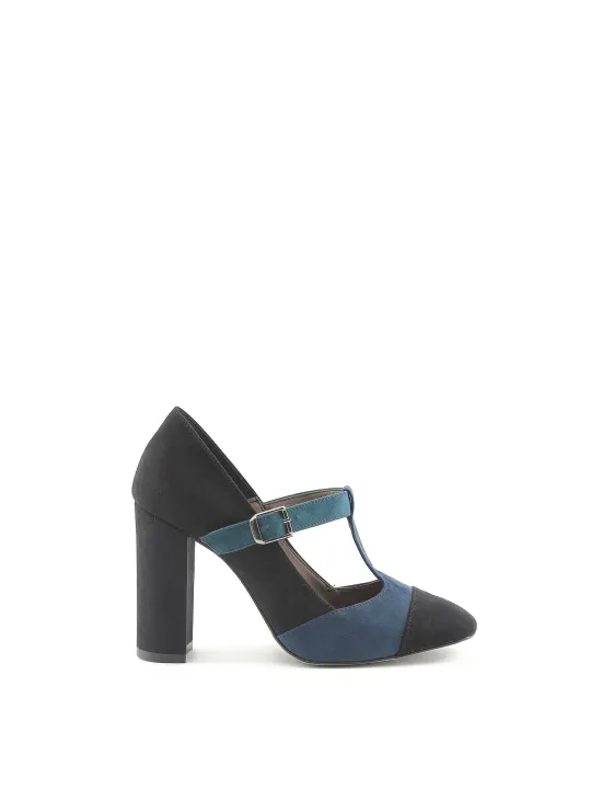 Schwarze blaue High Heel Schuhe