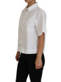 Tops & T-Shirts Elegant White Cotton Button-Up Blouse 930,00 € 8058091363537 | Planet-Deluxe
