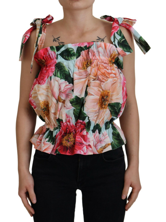 Tops & T-Shirts Elegant Floral Print Sleeveless Tank Top 1.510,00 € 8057155357253 | Planet-Deluxe