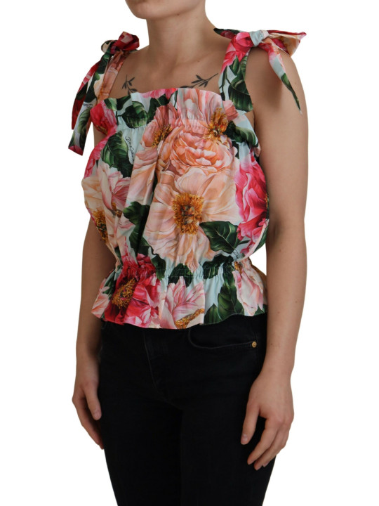 Tops & T-Shirts Elegant Floral Print Sleeveless Tank Top 1.510,00 € 8057155357253 | Planet-Deluxe